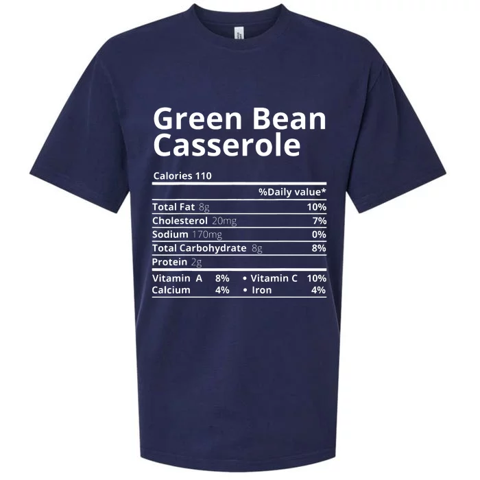 Green Bean Casserole Nutrition Facts Thanksgiving Christmas Sueded Cloud Jersey T-Shirt