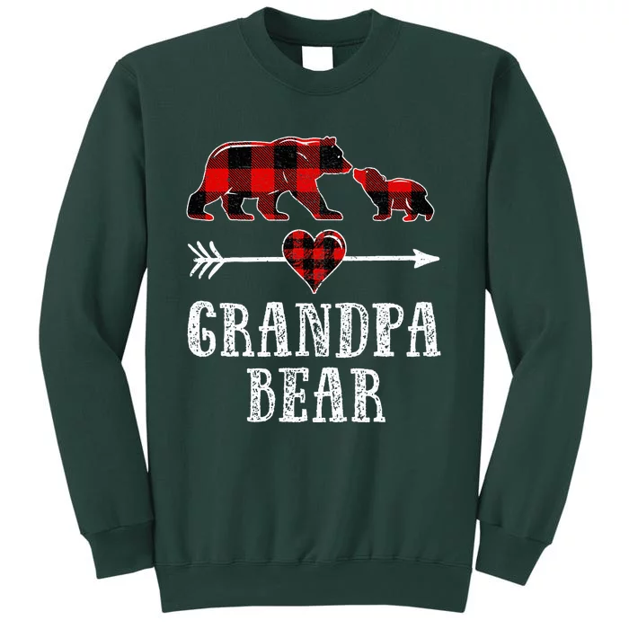 Grandpa Bear Christmas Grandpa Bear Plaid Pajama Tall Sweatshirt