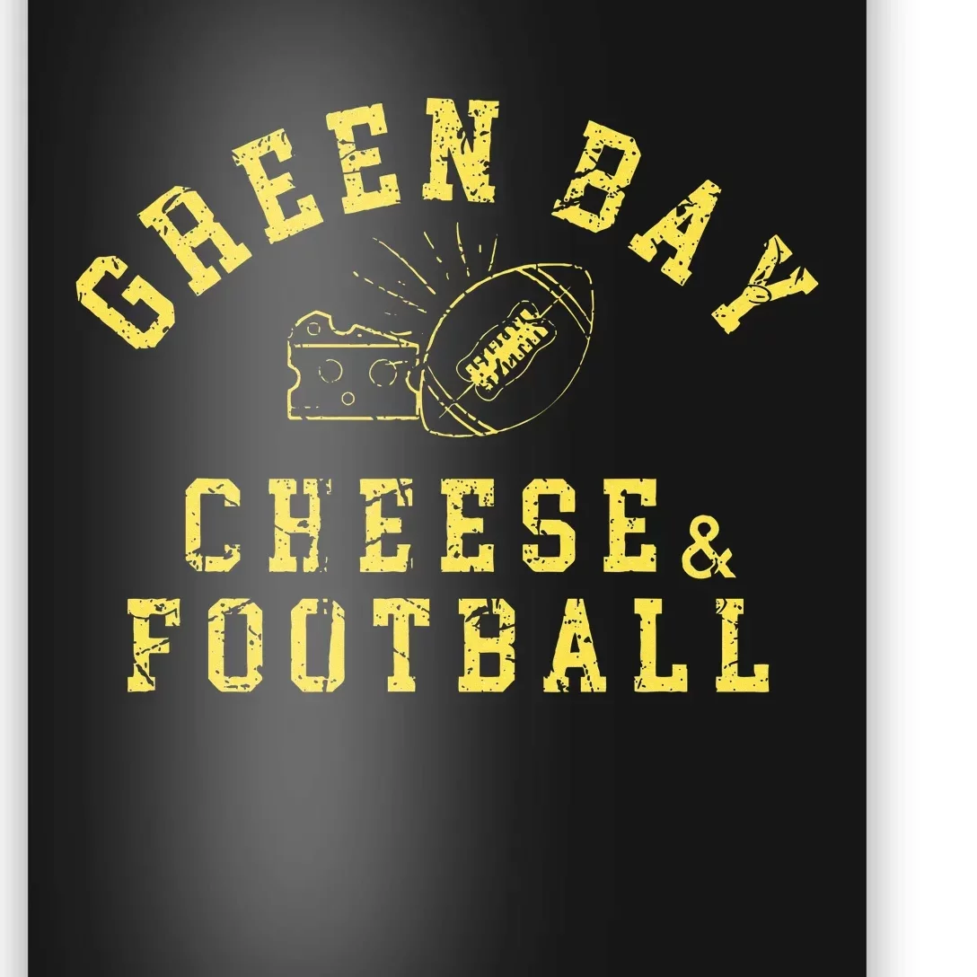 Green Bay Cheese & Football Distressed Gift Poster