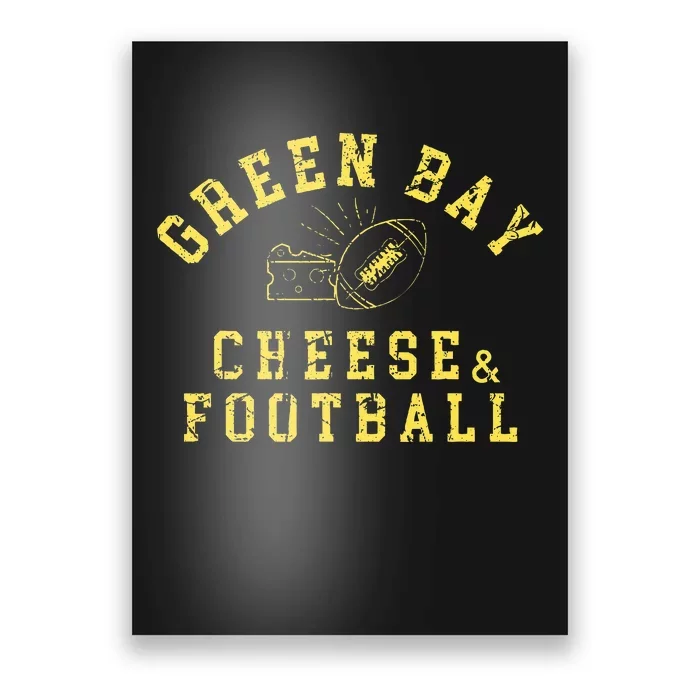 Green Bay Cheese & Football Distressed Gift Poster