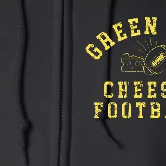 Green Bay Cheese & Football Distressed Gift Full Zip Hoodie