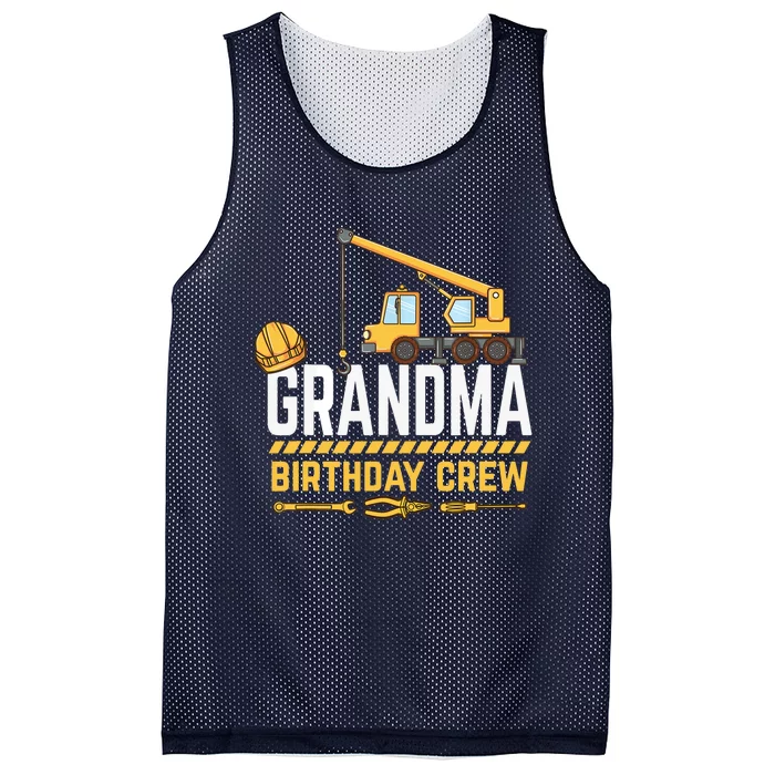 Grandma Birthday Crew Construction Birthday Mesh Reversible Basketball Jersey Tank