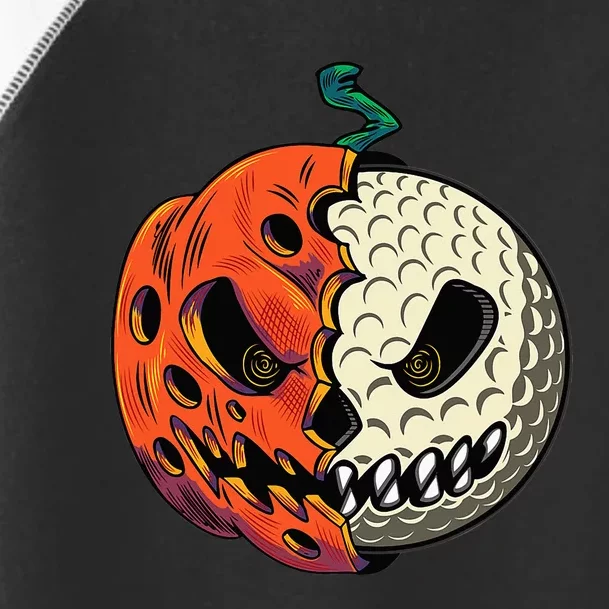 Golf Ball Costume - Pumpkin Skull Halloween Golf Player Toddler Fine Jersey T-Shirt