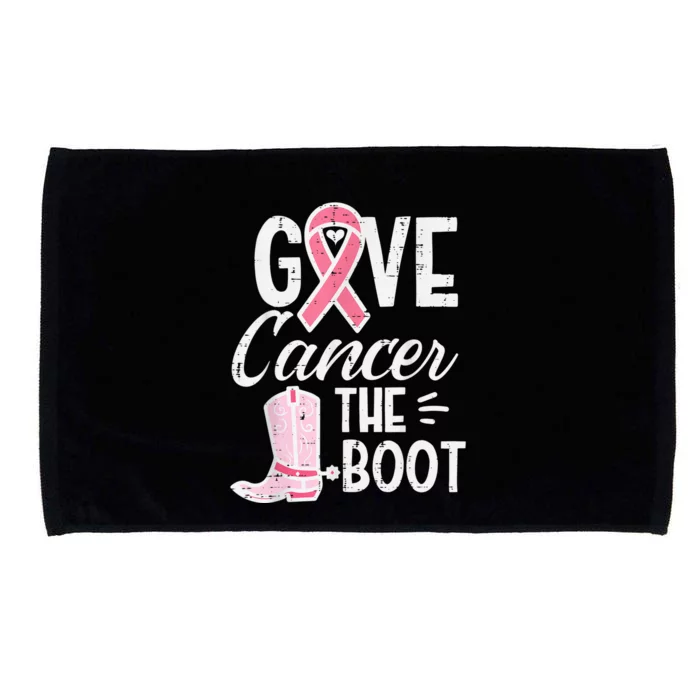 Give Breast Cancer The Boot Pink Ribbon Awareness Women Microfiber Hand Towel