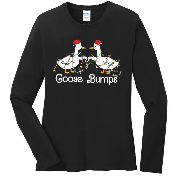 Goose Bumps Christmas Ladies Long Sleeve Shirt