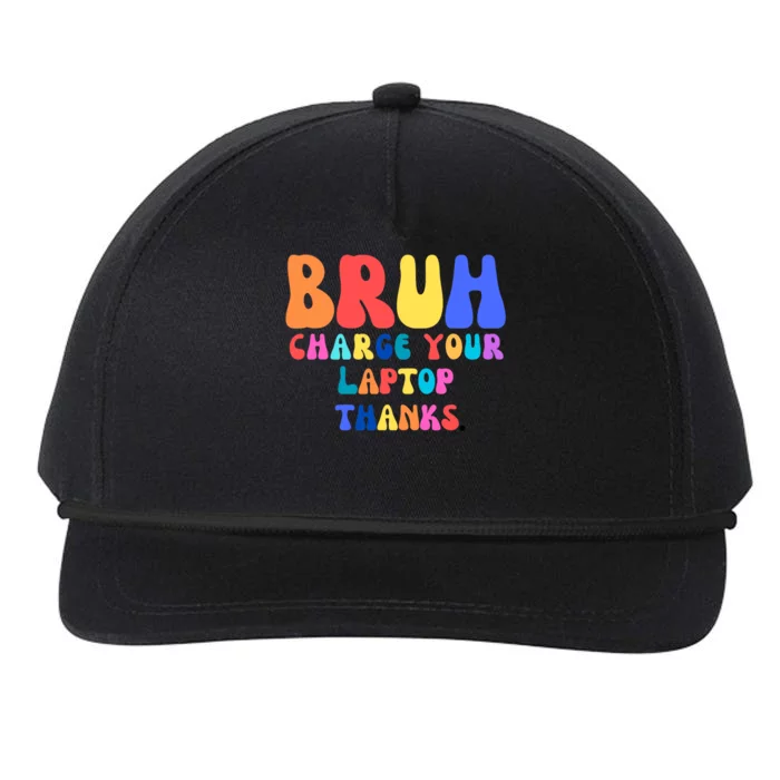 Groovy Bruh Charge Your Laptop Snapback Five-Panel Rope Hat