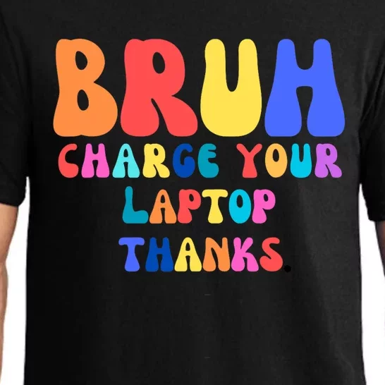 Groovy Bruh Charge Your Laptop Pajama Set