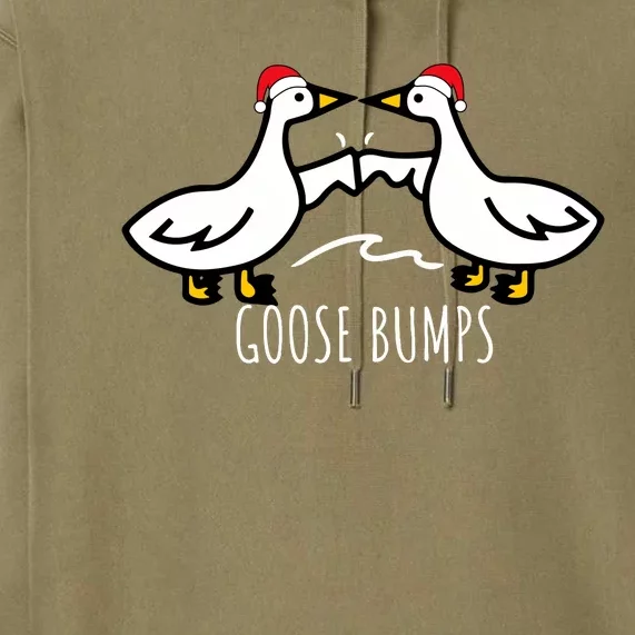 Goose Bumps Christmas Santa Hat Goosebumps Humorous Pun Design For Dad Joke Premium Hoodie