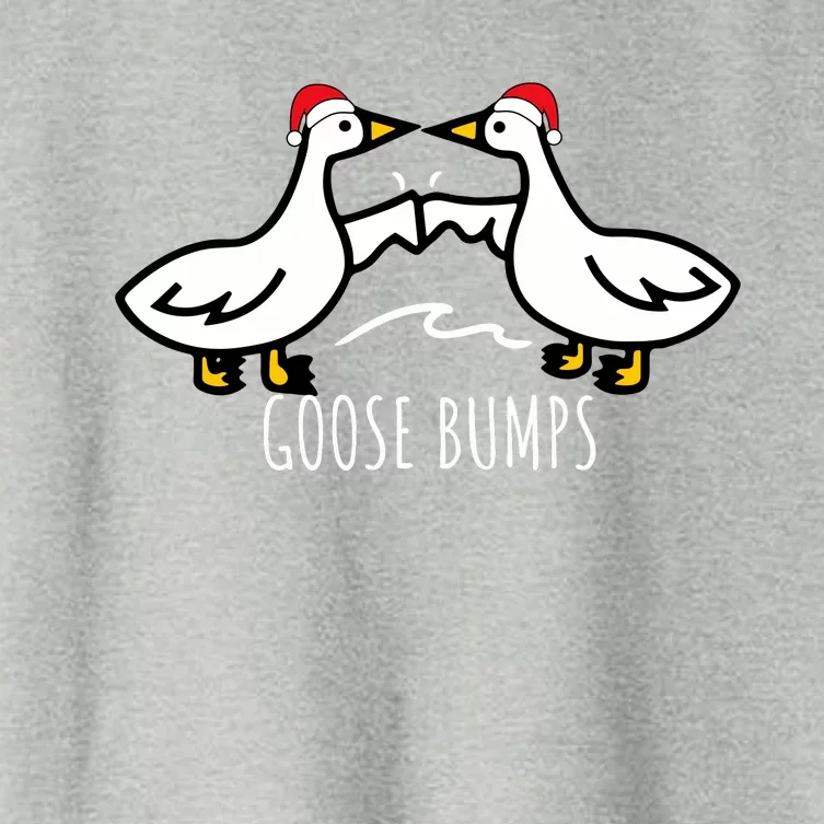 Goose Bumps Christmas Santa Hat Goosebumps Humorous Pun Design For Dad Joke Women's Crop Top Tee