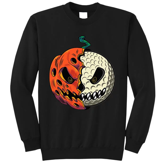 Golf Ball Costume Pumpkin Skull Halloween Golf Player Sweatshirt