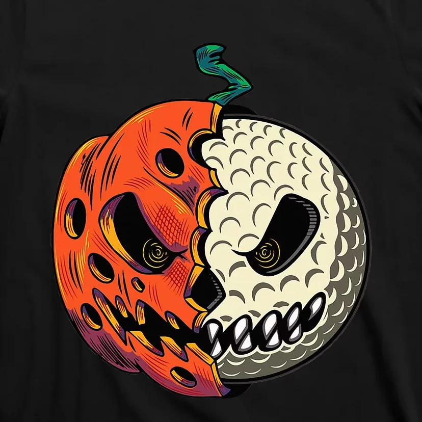 Golf Ball Costume Pumpkin Skull Halloween Golf Player T-Shirt