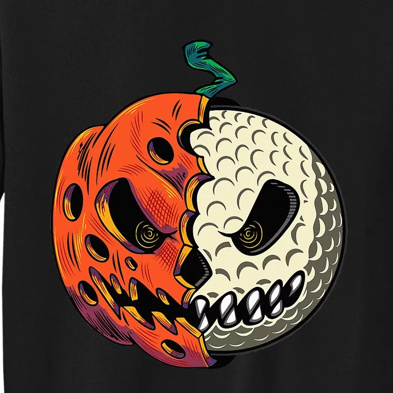 Golf Ball Costume Pumpkin Skull Halloween Golf Player Tall Sweatshirt