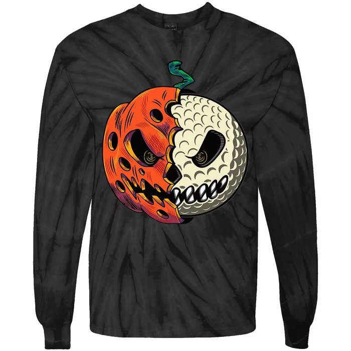 Golf Ball Costume Pumpkin Skull Halloween Golf Player Tie-Dye Long Sleeve Shirt