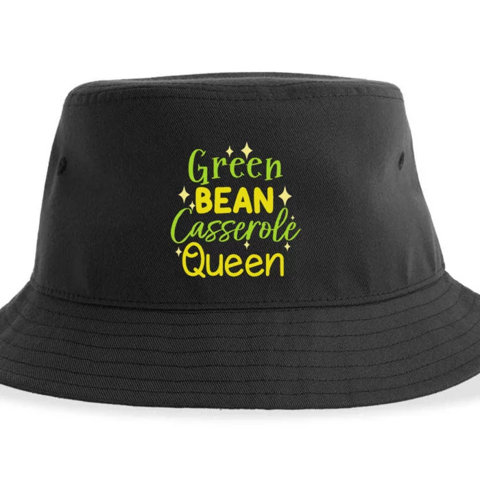 Green Bean Casserole Queen funny thanksgiving Sustainable Bucket Hat