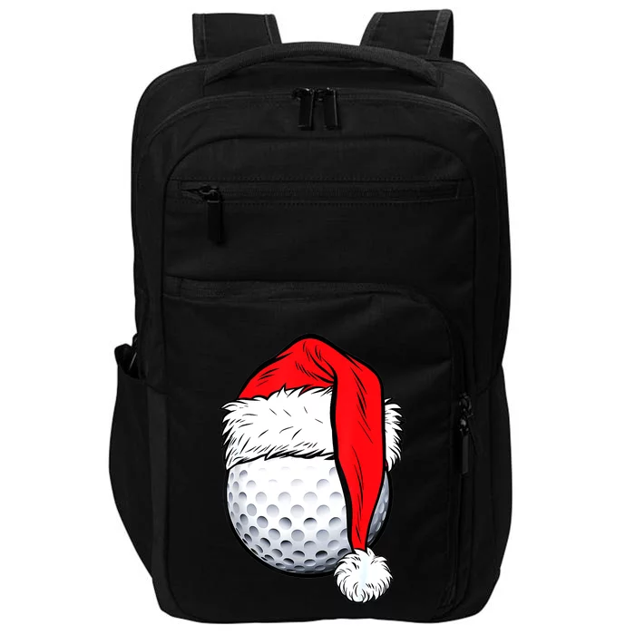 Golf Ball Christmas Santa Hat Golfing Party Gift for Golfer Impact Tech Backpack