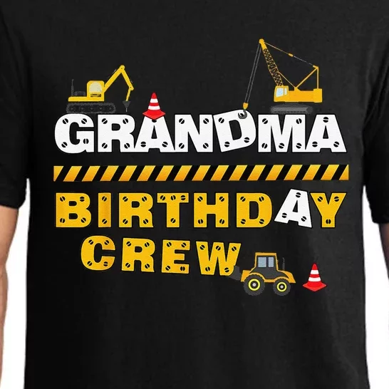 Grandma Birthday Crew Construction Family Birthday Party Pajama Set