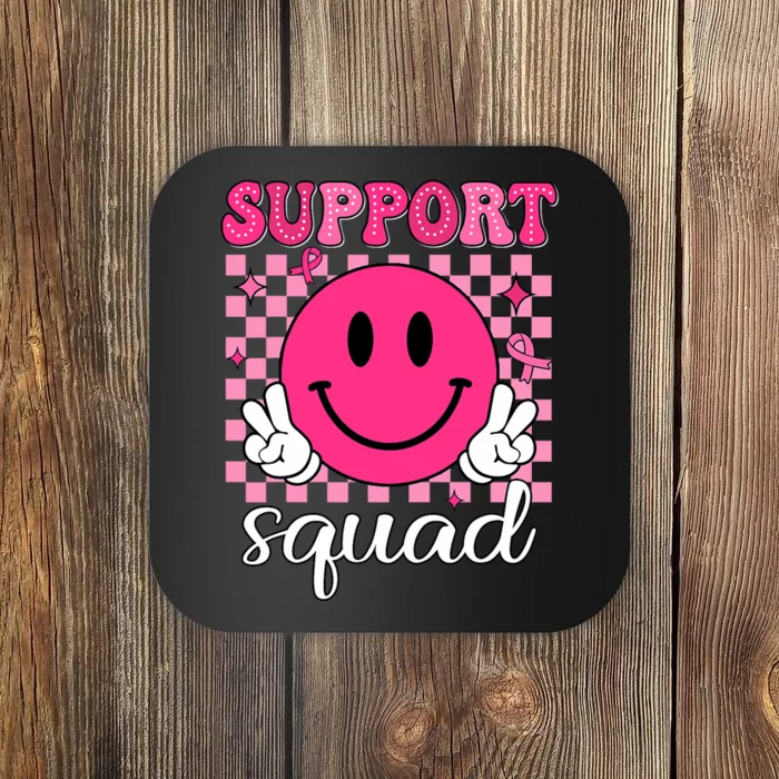 Groovy Breast Cancer Awareness Support Squad Coaster