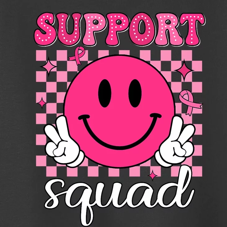 Groovy Breast Cancer Awareness Support Squad Toddler T-Shirt