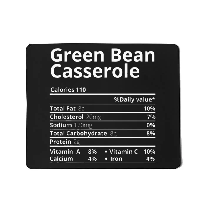 Green Bean Casserole Nutrition Facts Thanksgiving Christmas Mousepad