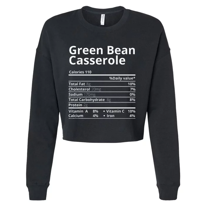 Green Bean Casserole Nutrition Facts Thanksgiving Christmas Cropped Pullover Crew