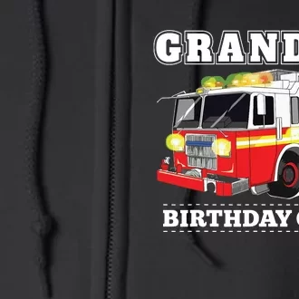 Grandma Birthday Crew Fire Truck Firefighter Fireman Party Full Zip Hoodie