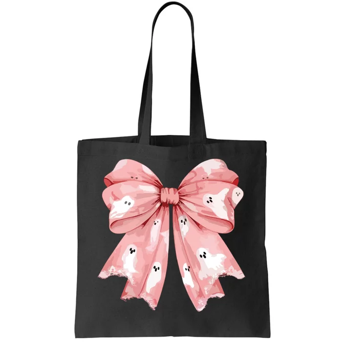 Ghost Bow Coquette Tote Bag