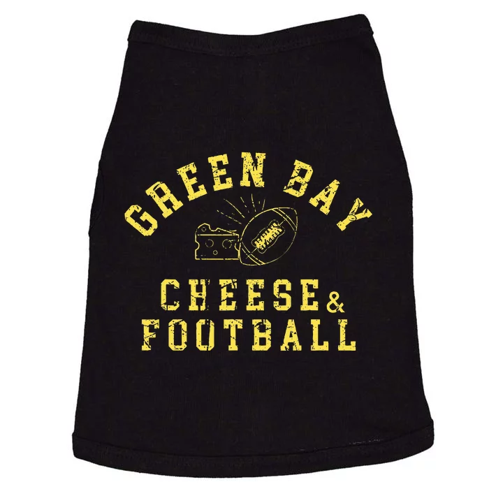 Green Bay Cheese & Football Distressed Gift Doggie Tank