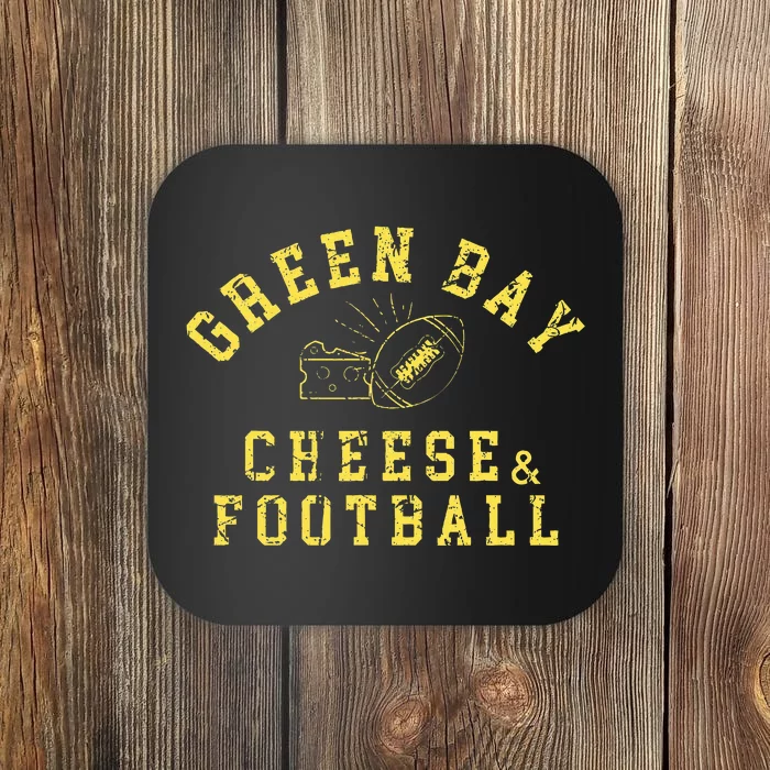 Green Bay Cheese & Football Distressed Gift Coaster