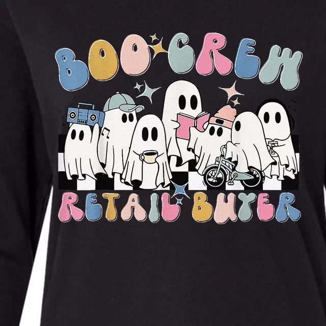 Groovy Boo Crew Retail Buyer Halloween Cute Ghost Womens Cotton Relaxed Long Sleeve T-Shirt