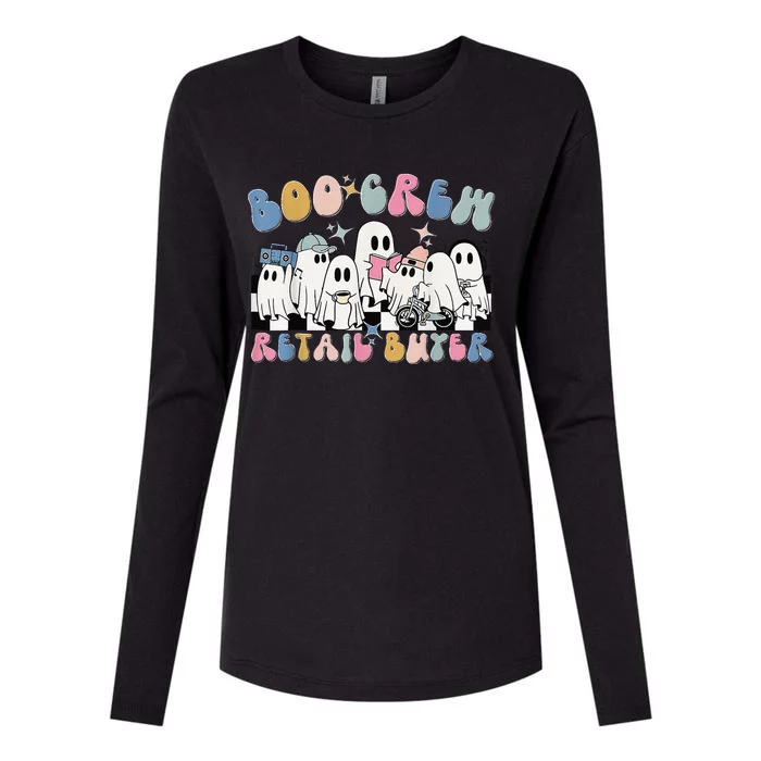 Groovy Boo Crew Retail Buyer Halloween Cute Ghost Womens Cotton Relaxed Long Sleeve T-Shirt