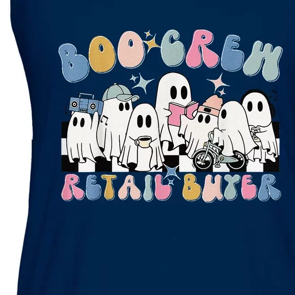 Groovy Boo Crew Retail Buyer Halloween Cute Ghost Ladies Essential Flowy Tank