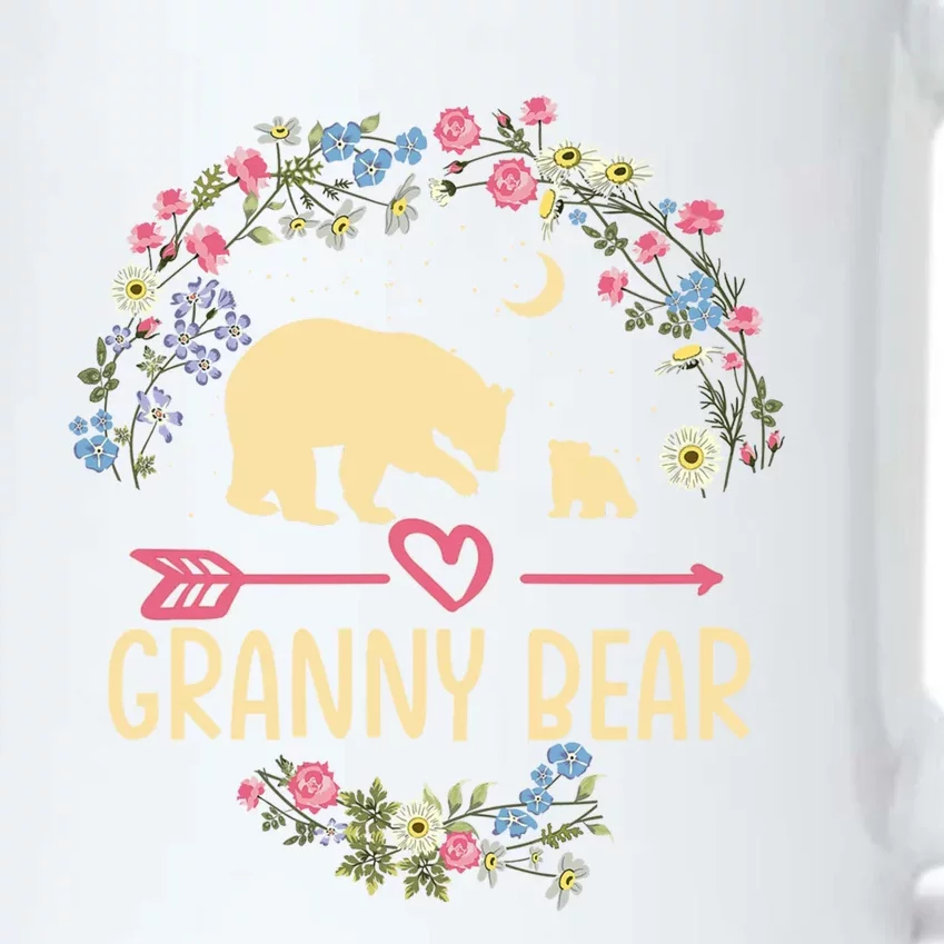 Granny Bear Christmas Family Flower Grandma Xmas Cute Gift Black Color Changing Mug