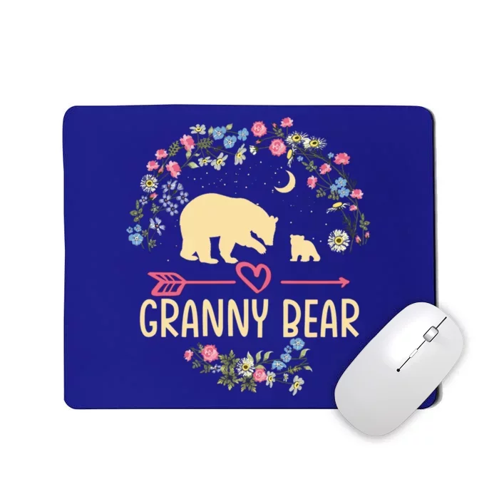 Granny Bear Christmas Family Flower Grandma Xmas Cute Gift Mousepad