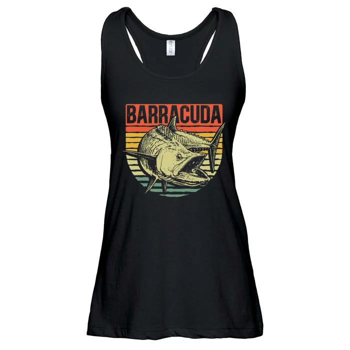 Great Barracuda Cuda Fishing Wildlife Saltwater Fish Art Ladies Essential Flowy Tank