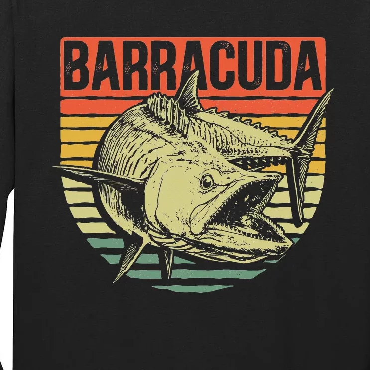 Great Barracuda Cuda Fishing Wildlife Saltwater Fish Art Tall Long Sleeve T-Shirt