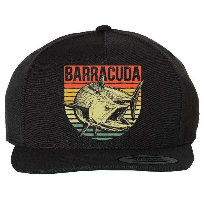 Great Barracuda Cuda Fishing Wildlife Saltwater Fish Art Wool Snapback Cap