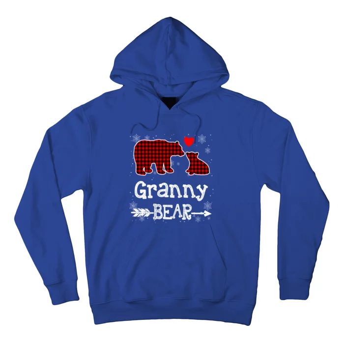 Granny Bear Christmas Pajama Red Plaid Buffalo Family Xmas Gift Hoodie