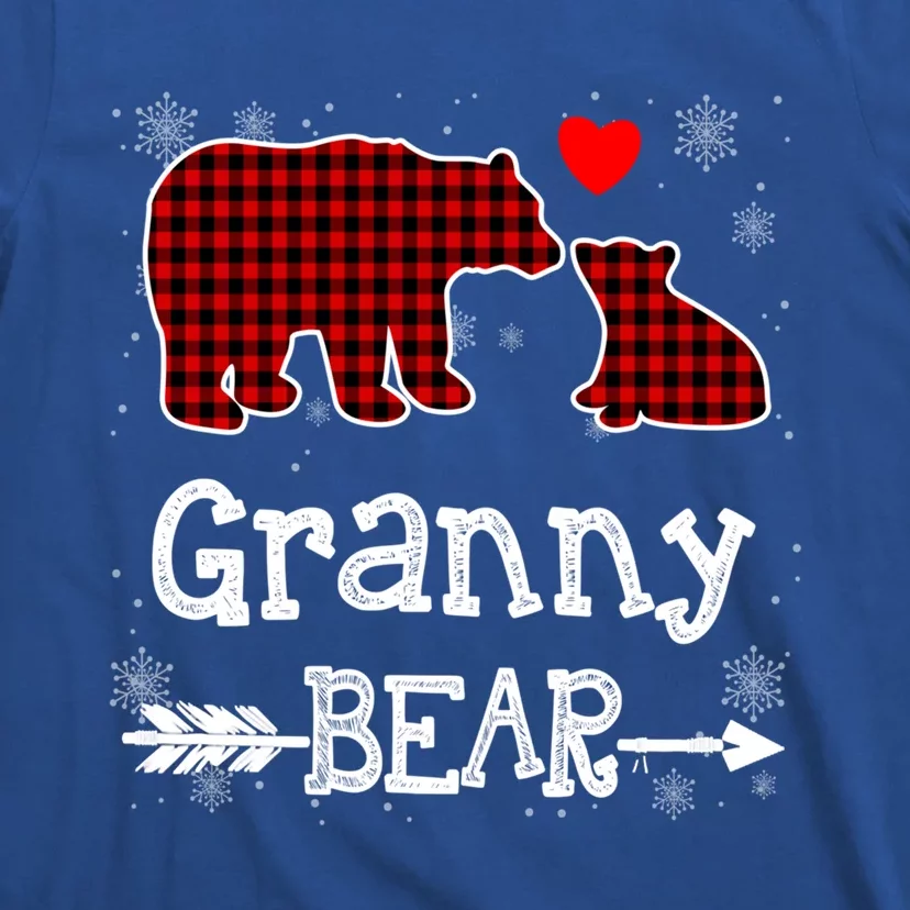 Granny Bear Christmas Pajama Red Plaid Buffalo Family Xmas Gift T-Shirt