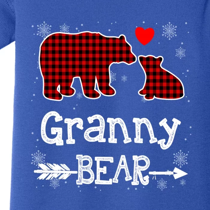 Granny Bear Christmas Pajama Red Plaid Buffalo Family Xmas Gift Baby Bodysuit