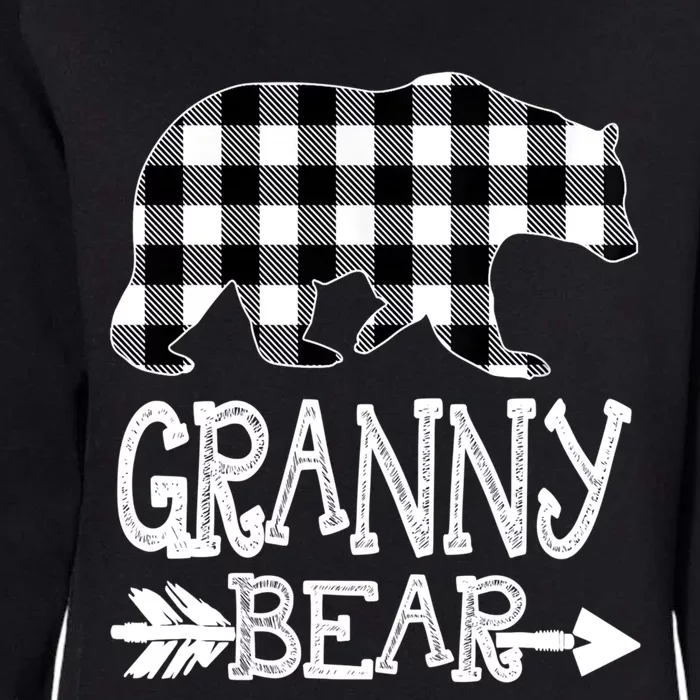 Granny Bear Christmas Pajama White Plaid Buffalo Family Xmas Gift Womens California Wash Sweatshirt