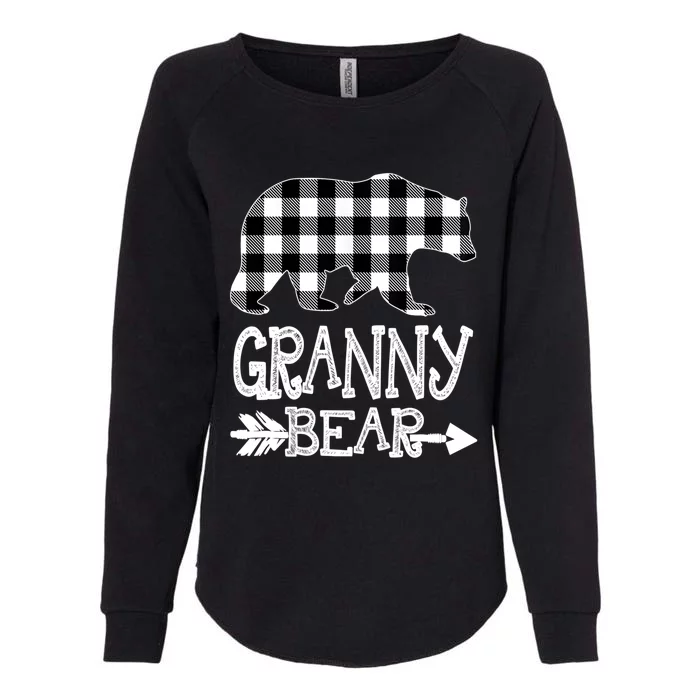 Granny Bear Christmas Pajama White Plaid Buffalo Family Xmas Gift Womens California Wash Sweatshirt