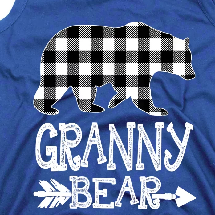 Granny Bear Christmas Pajama White Plaid Buffalo Family Xmas Gift Tank Top