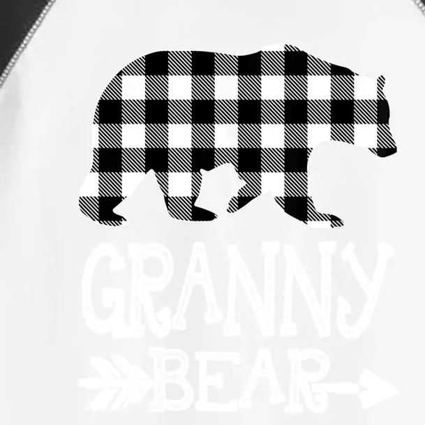 Granny Bear Christmas Pajama White Plaid Buffalo Family Xmas Gift Toddler Fine Jersey T-Shirt