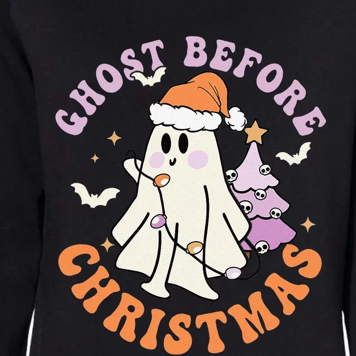 Ghost Before Christmas Retro Halloween Xmas Spooky Season Womens California Wash Sweatshirt