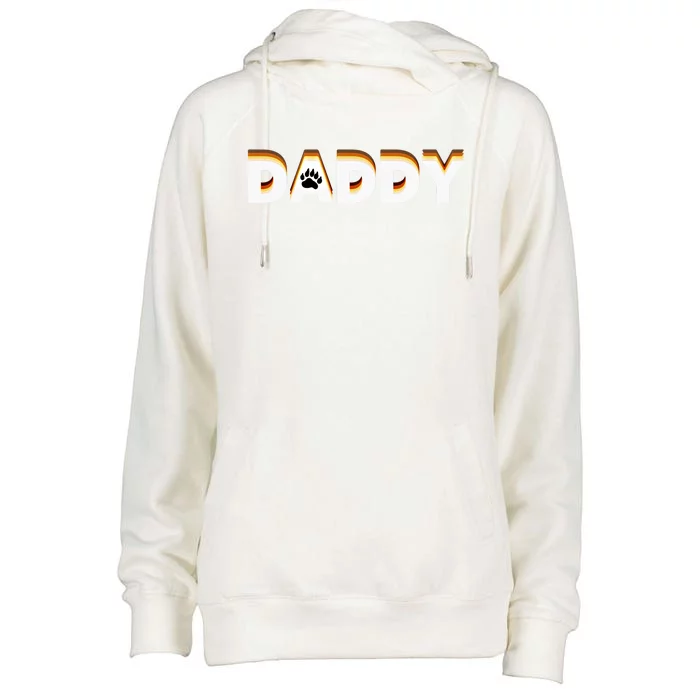 Gay Bear Daddy Design With Bear Pride Flag Gay Daddy Gift Womens Funnel Neck Pullover Hood