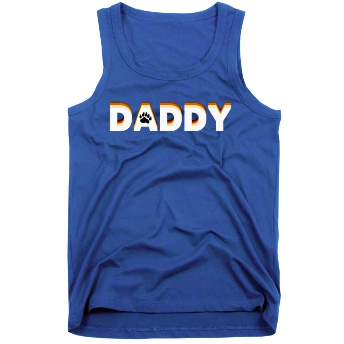 Gay Bear Daddy Design With Bear Pride Flag Gay Daddy Gift Tank Top