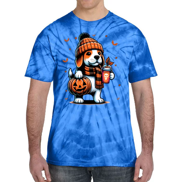 Ghost Beagle Dog Pumpkin S Beanie Fall Halloween Gift Tie-Dye T-Shirt