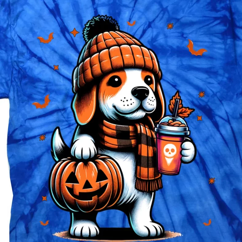 Ghost Beagle Dog Pumpkin S Beanie Fall Halloween Gift Tie-Dye T-Shirt