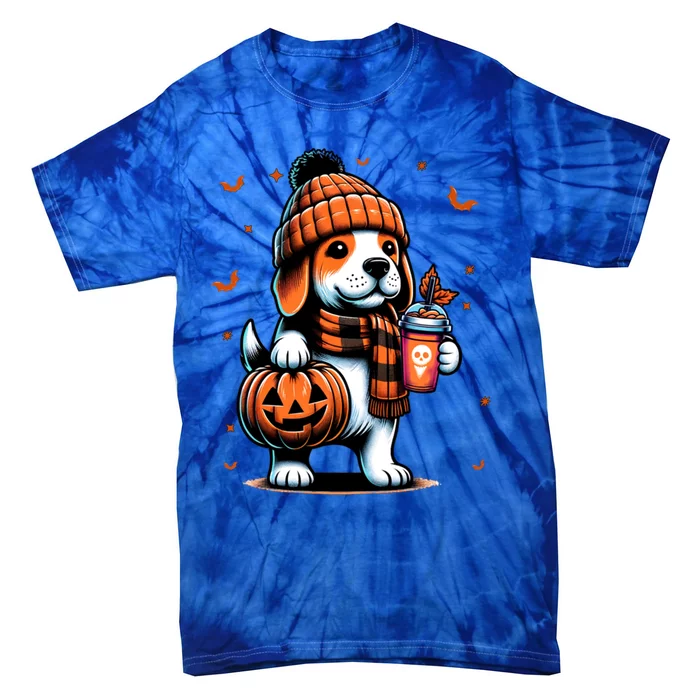 Ghost Beagle Dog Pumpkin S Beanie Fall Halloween Gift Tie-Dye T-Shirt