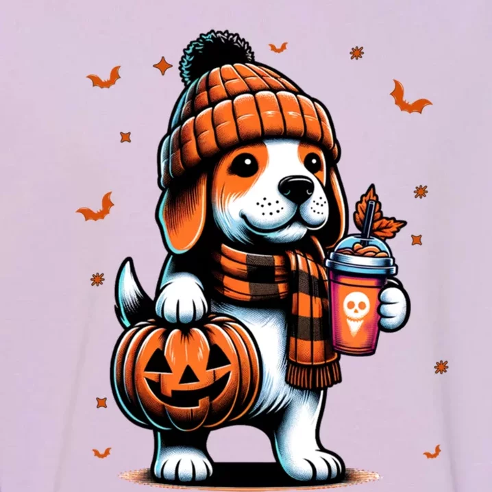 Ghost Beagle Dog Pumpkin S Beanie Fall Halloween Gift Garment-Dyed Sweatshirt